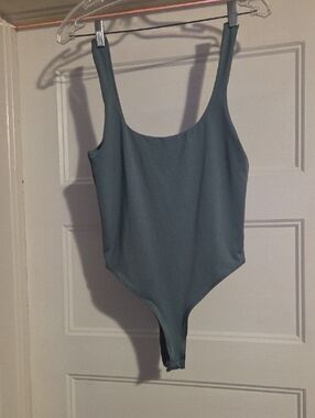 Scoop Neck Steel Blue Women’s Bodysuit